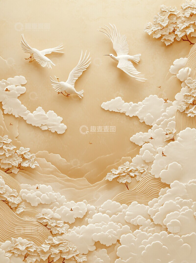 高清大图下载【趣麦麦图】祥云金龙绣图