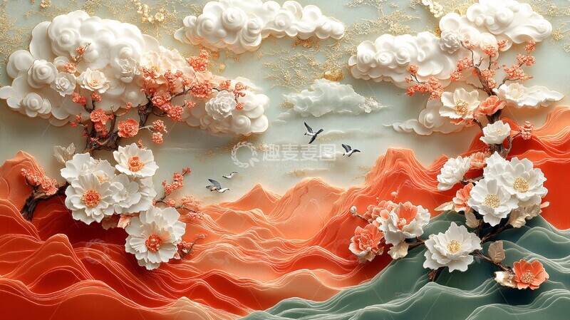 高清大图下载【趣麦麦图】祥云纹饰金彩图2