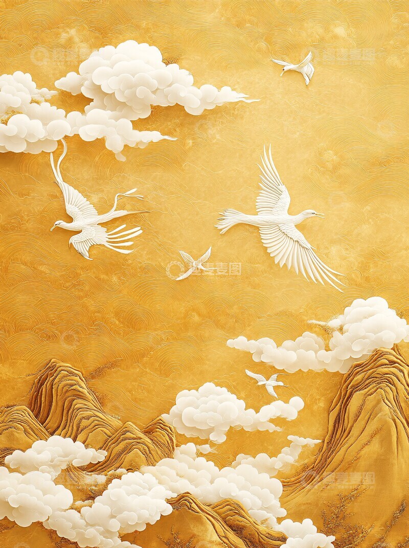 高清大图下载【趣麦麦图】祥云金龙绣图2