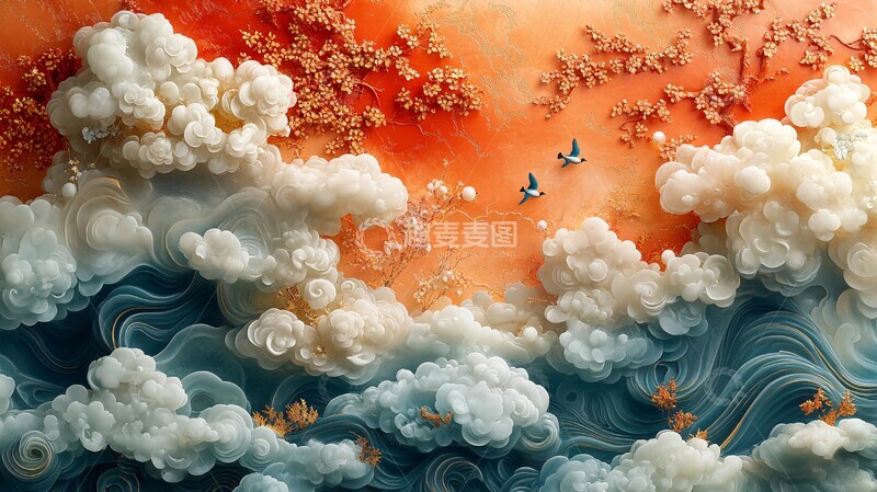 高清大图下载【趣麦麦图】祥云纹饰金彩图