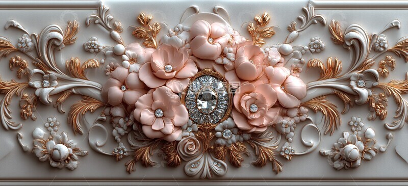 高清大图下载【趣麦麦图】玫瑰金钻石花纹