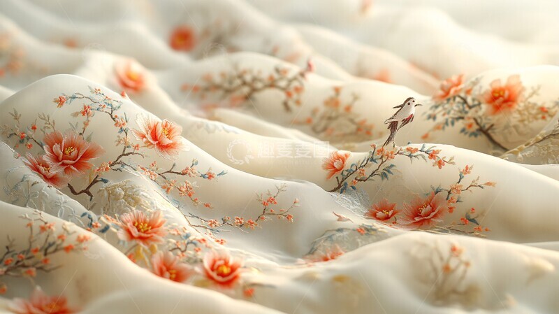 高清大图下载【趣麦麦图】丝光山水绣品1