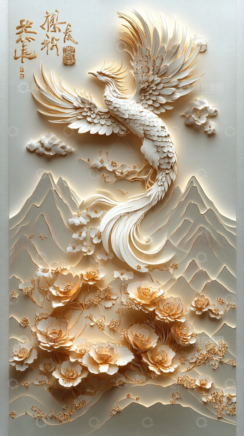 高清大图下载【趣麦麦图】金凤飞翔山花图2