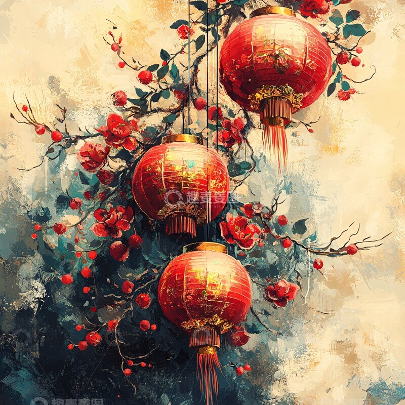 高清大图下载【趣麦麦图】春节元素过渡瞬间1