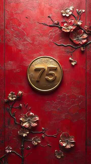 云纹花卉红金背景