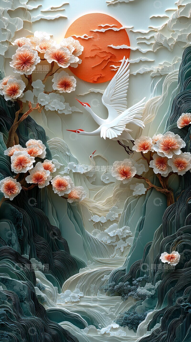 高清大图下载【趣麦麦图】春日纸艺雕刻