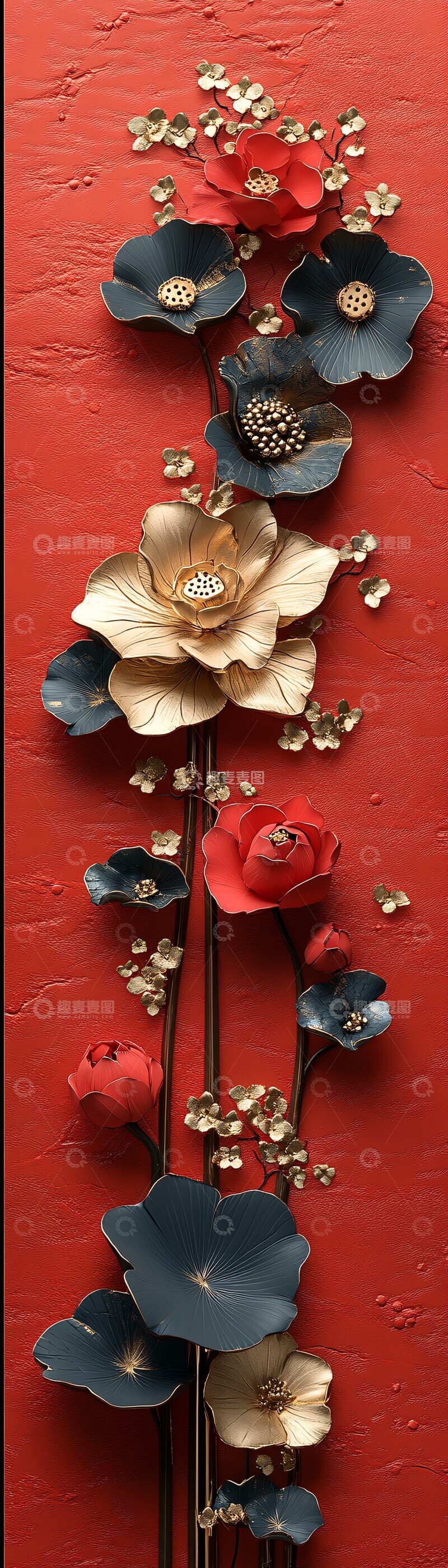 高清大图下载【趣麦麦图】金如意莲花书签