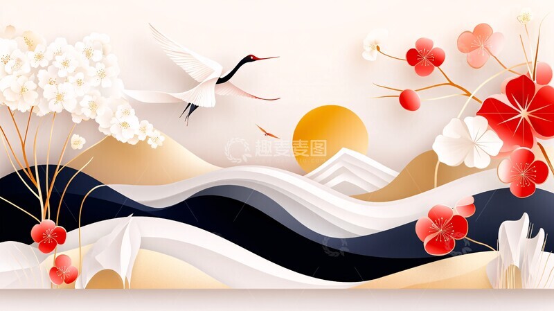 高清大图下载【趣麦麦图】折纸图案背景