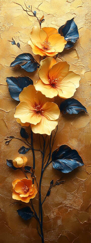 金色光芒花卉叶