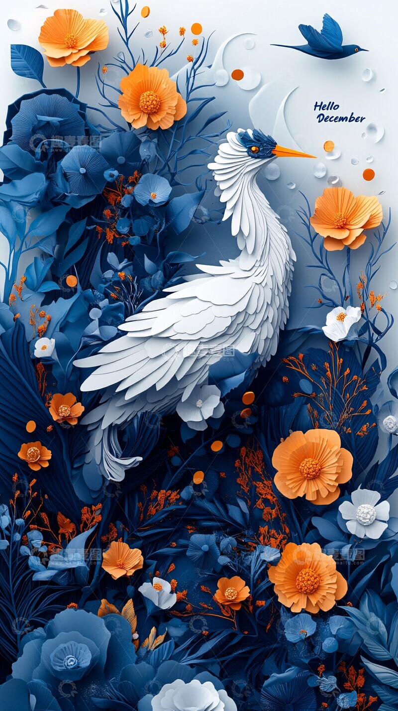 高清大图下载【趣麦麦图】十二月纸艺插画1