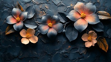 灰墙花雕灰墙花雕花朵