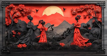 蛇年剪纸剪纸现代传统1