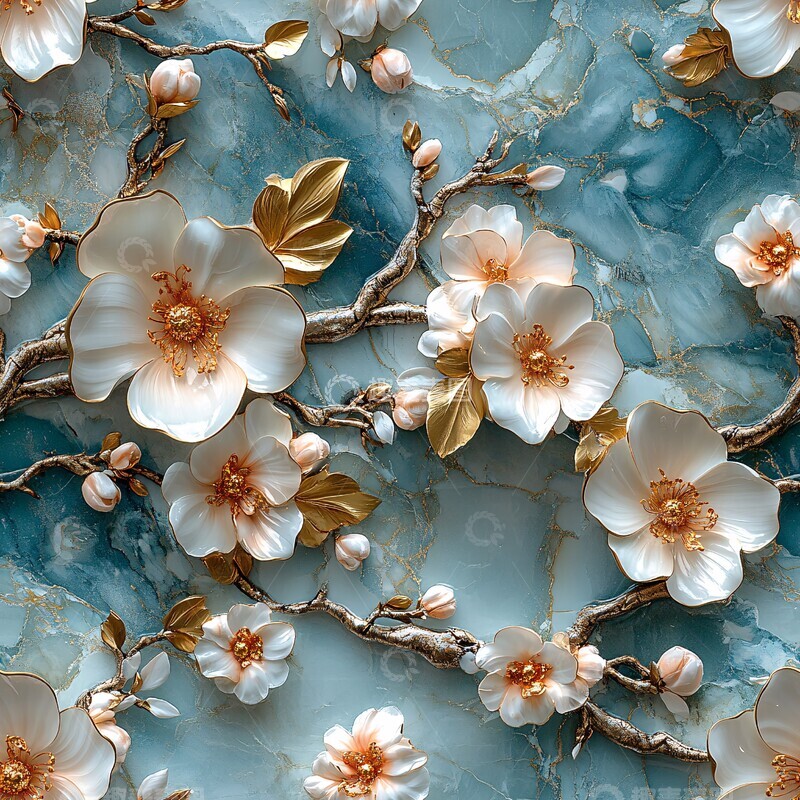 高清大图下载【趣麦麦图】金色白色花艺图3