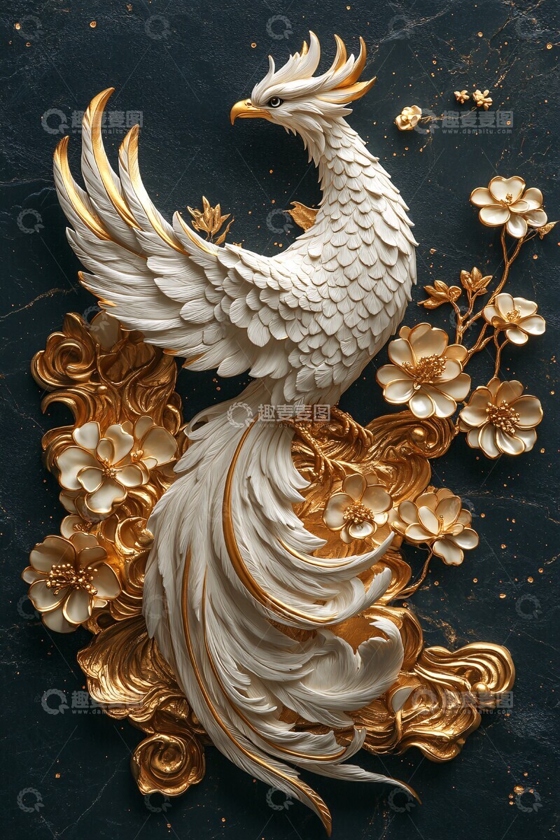 高清大图下载【趣麦麦图】金白凤凰花背景3