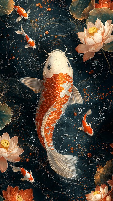 金鱼云纹莲花图2