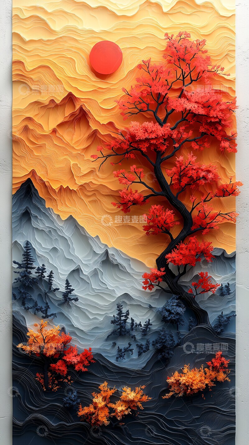 高清大图下载【趣麦麦图】秋意浓纸艺图