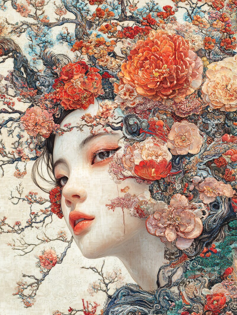 高清大图下载【趣麦麦图】细腻刺绣光影梦境1