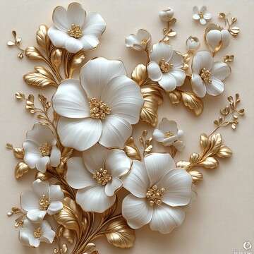 金花纹角落设计