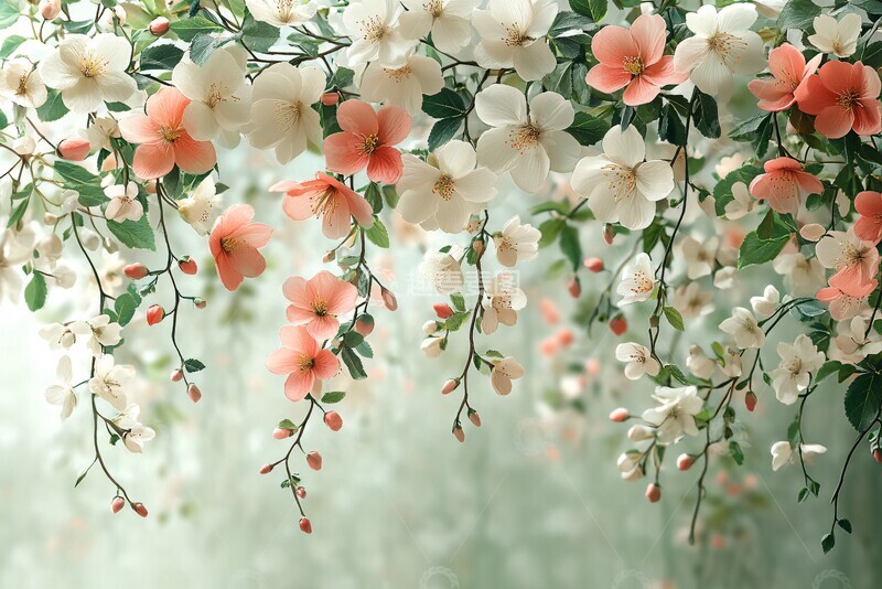 高清大图下载【趣麦麦图】春日花雨春日花雨粉色3