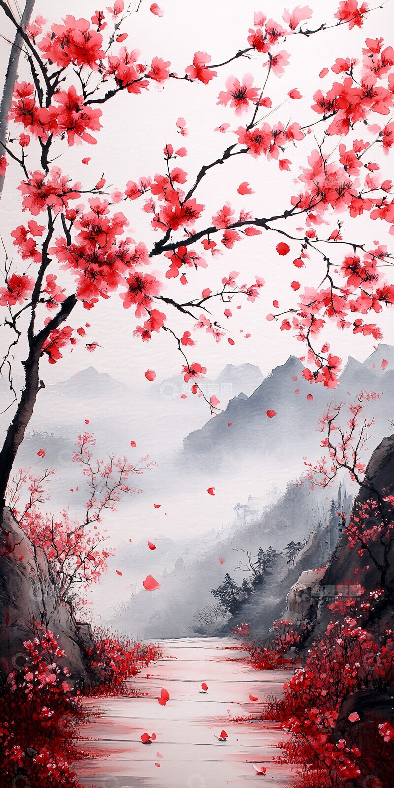 高清大图下载【趣麦麦图】粉色花瓣环绕1