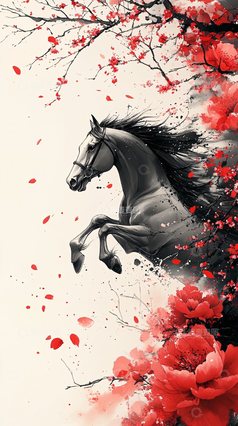 高清大图下载【趣麦麦图】马赛墨韵樱花牡丹枫叶3