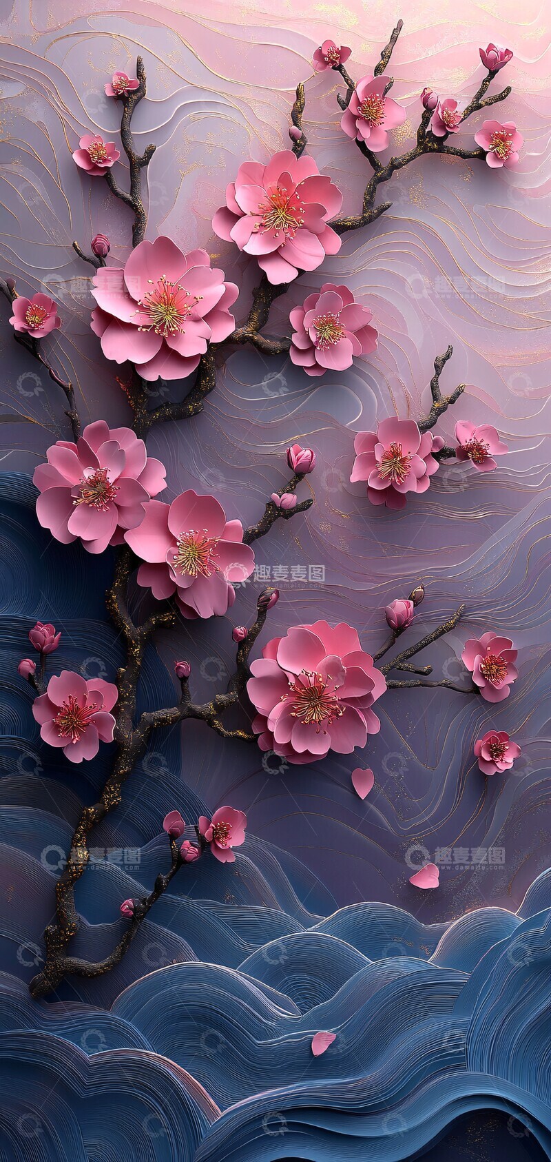 高清大图下载【趣麦麦图】樱花浪涌樱花浪涌波纹2