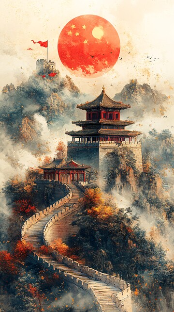 金玉雕刻国庆海报2