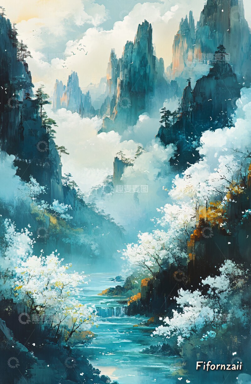 高清大图下载【趣麦麦图】青山绿水彩云间3