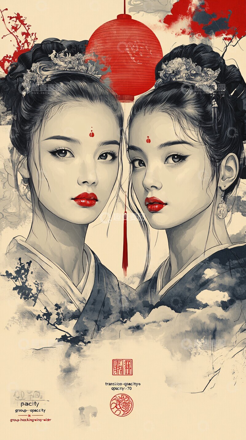 高清大图下载【趣麦麦图】庆祝国庆的人们1