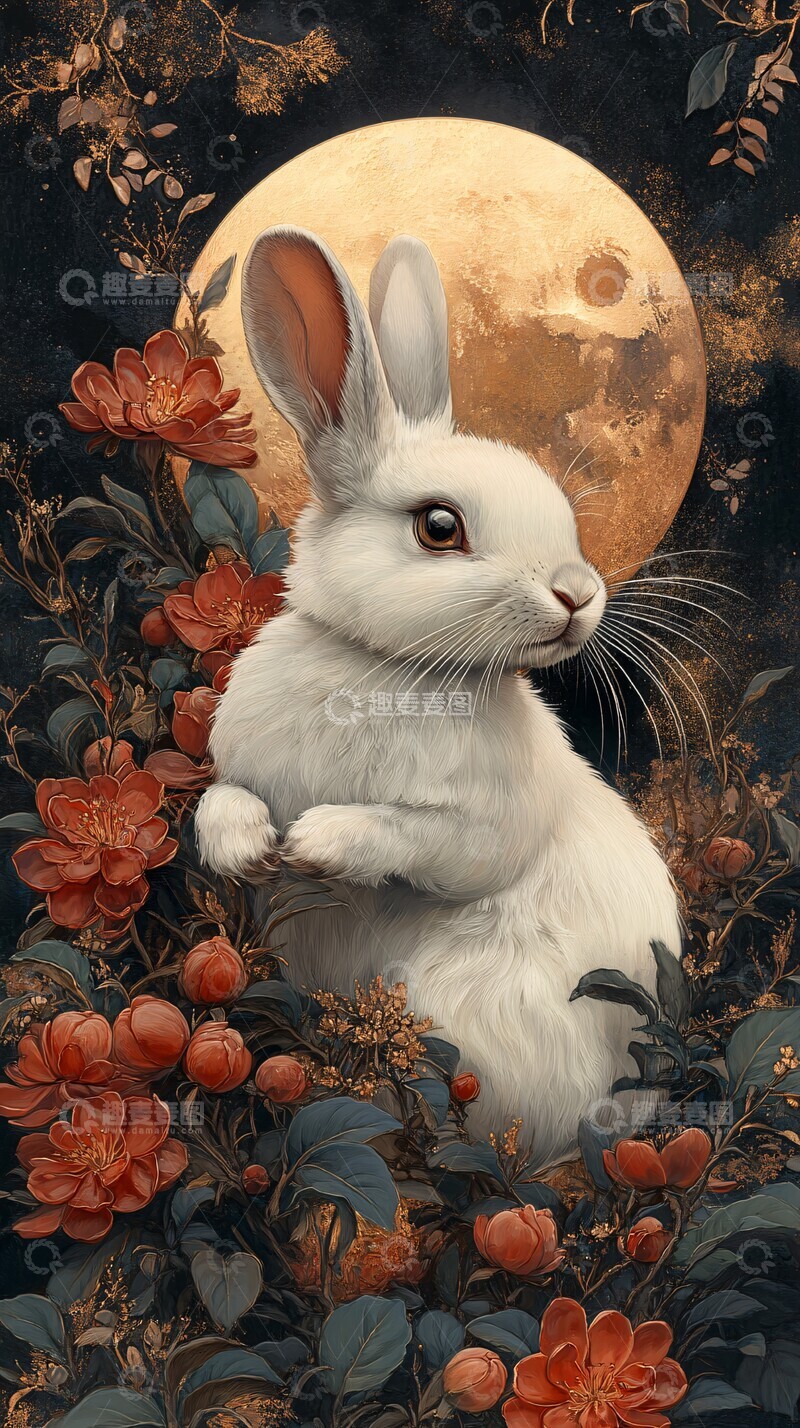 高清大图下载【趣麦麦图】桂月云间玉兔影3