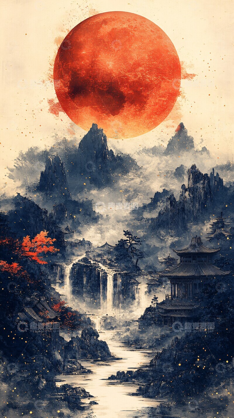 高清大图下载【趣麦麦图】中秋月色与月饼2