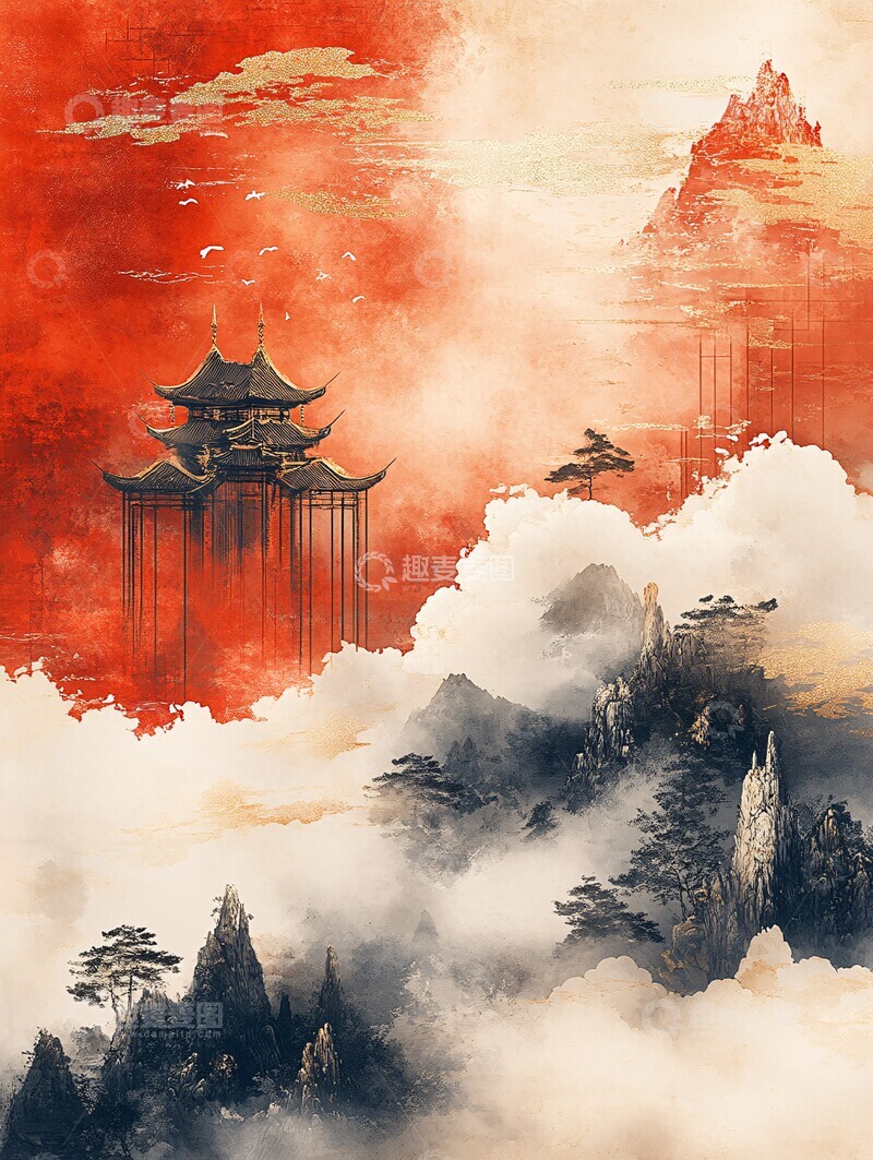 高清大图下载【趣麦麦图】祥云图案祥云图案背景1