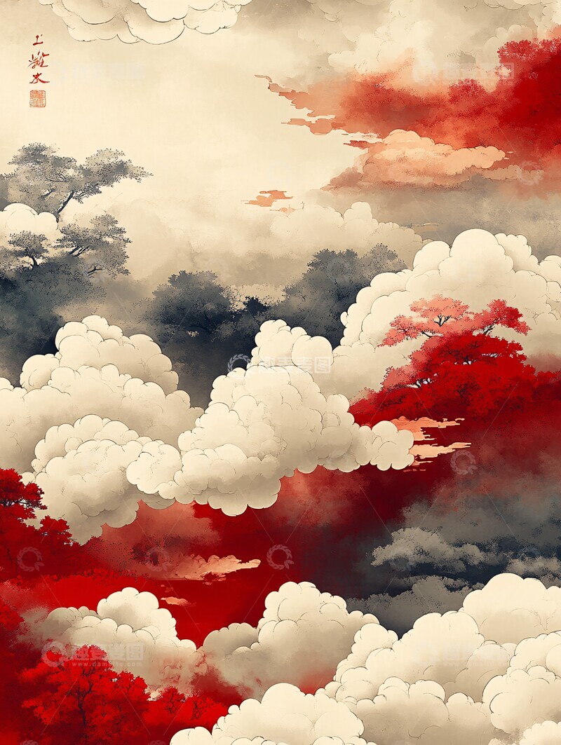 高清大图下载【趣麦麦图】云纹天际天际传统中国3