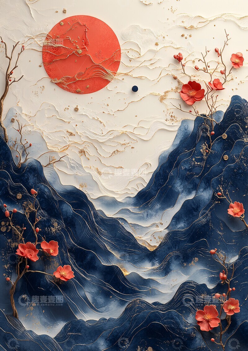 高清大图下载【趣麦麦图】月白纹样音律交融3