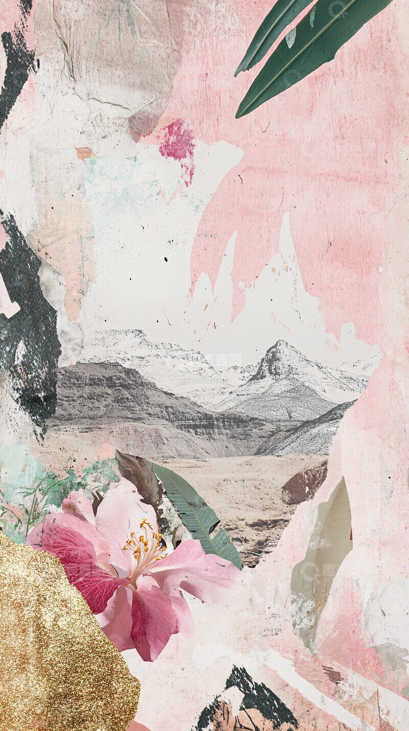 高清大图下载【趣麦麦图】宇宙沙漠花艺拼贴2