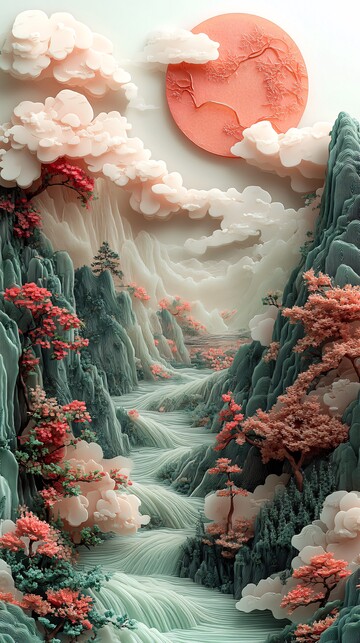 玉石山水祥云图4