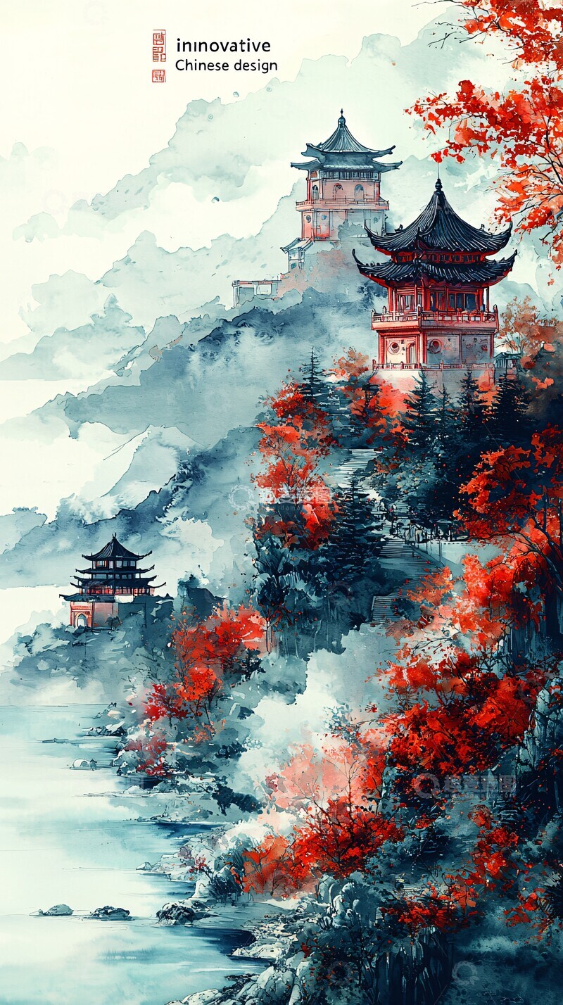 高清大图下载【趣麦麦图】中国设计山水云1