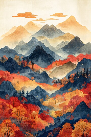 秋山云海图秋山云海层峦2