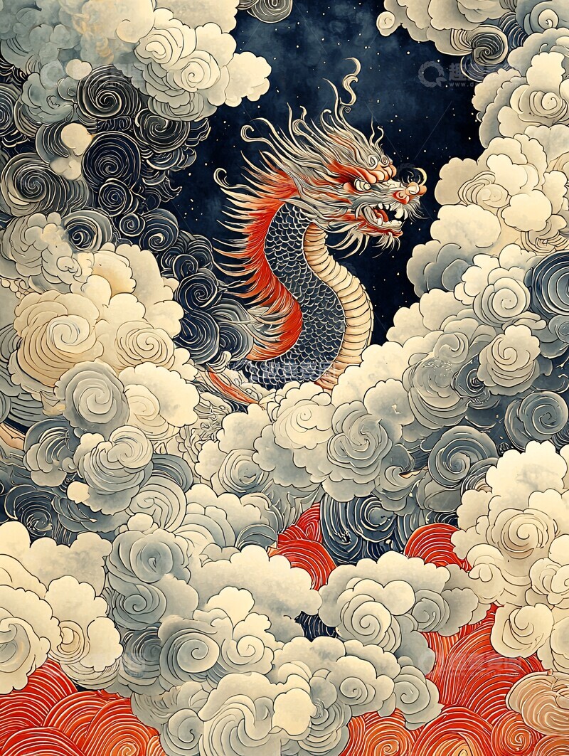 高清大图下载【趣麦麦图】中国神话图案背景3