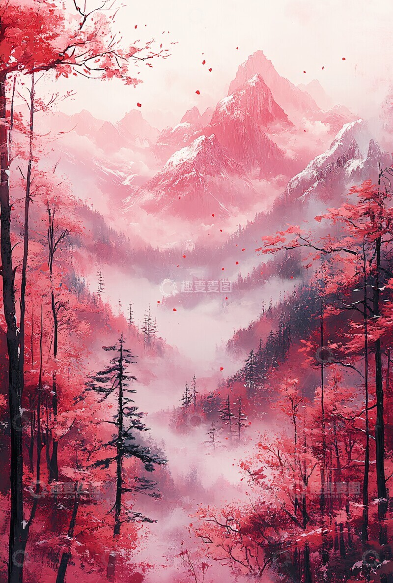 高清大图下载【趣麦麦图】草莓山雪景草莓红色风景1