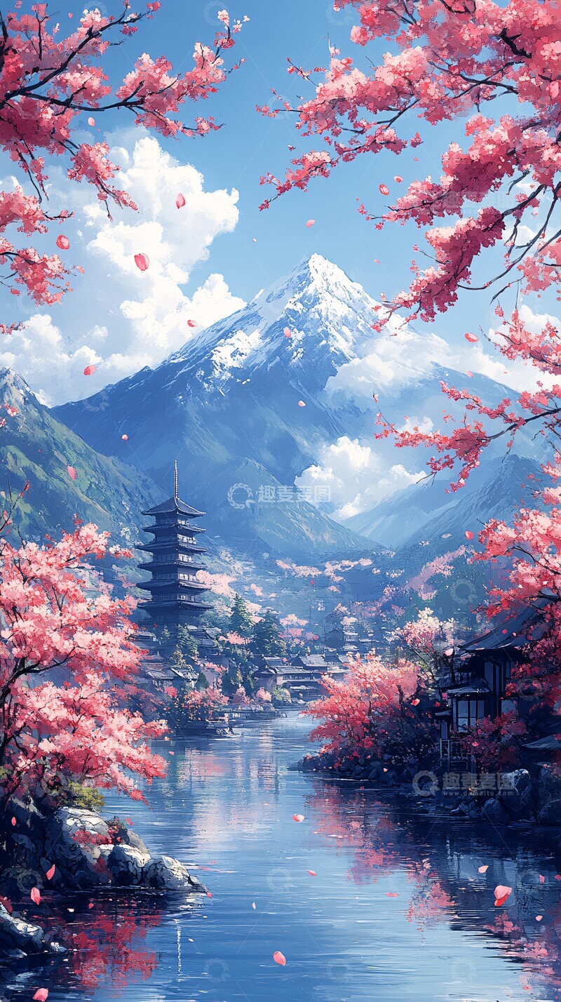 高清大图下载【趣麦麦图】花开山景图阳光自然宁静3