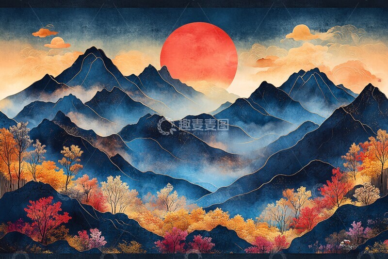 高清大图下载【趣麦麦图】日出山谷色彩3