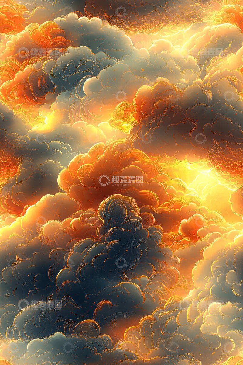 高清大图下载【趣麦麦图】祥云龙纹梦幻天光3