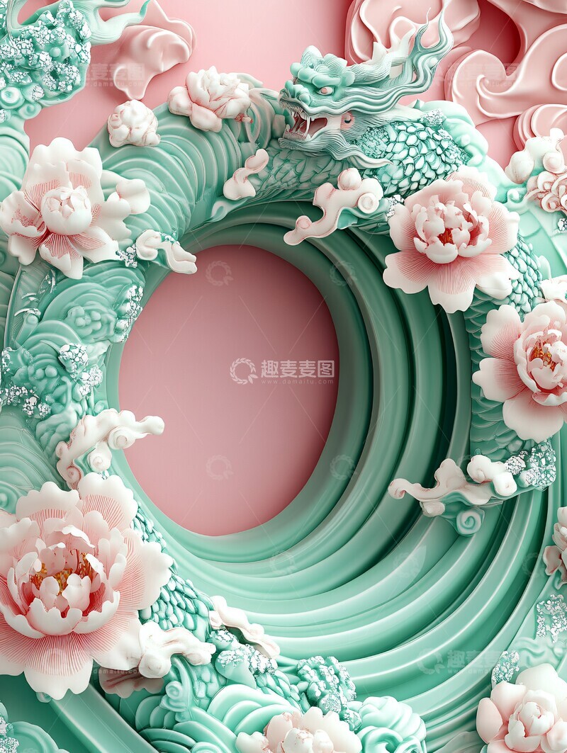 高清大图下载【趣麦麦图】绿色曲线图案设计3