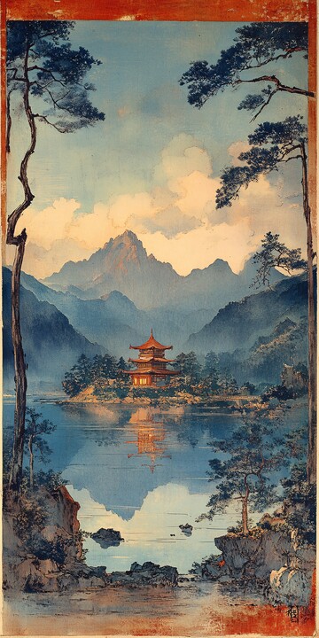 浮世绘风景木版画1