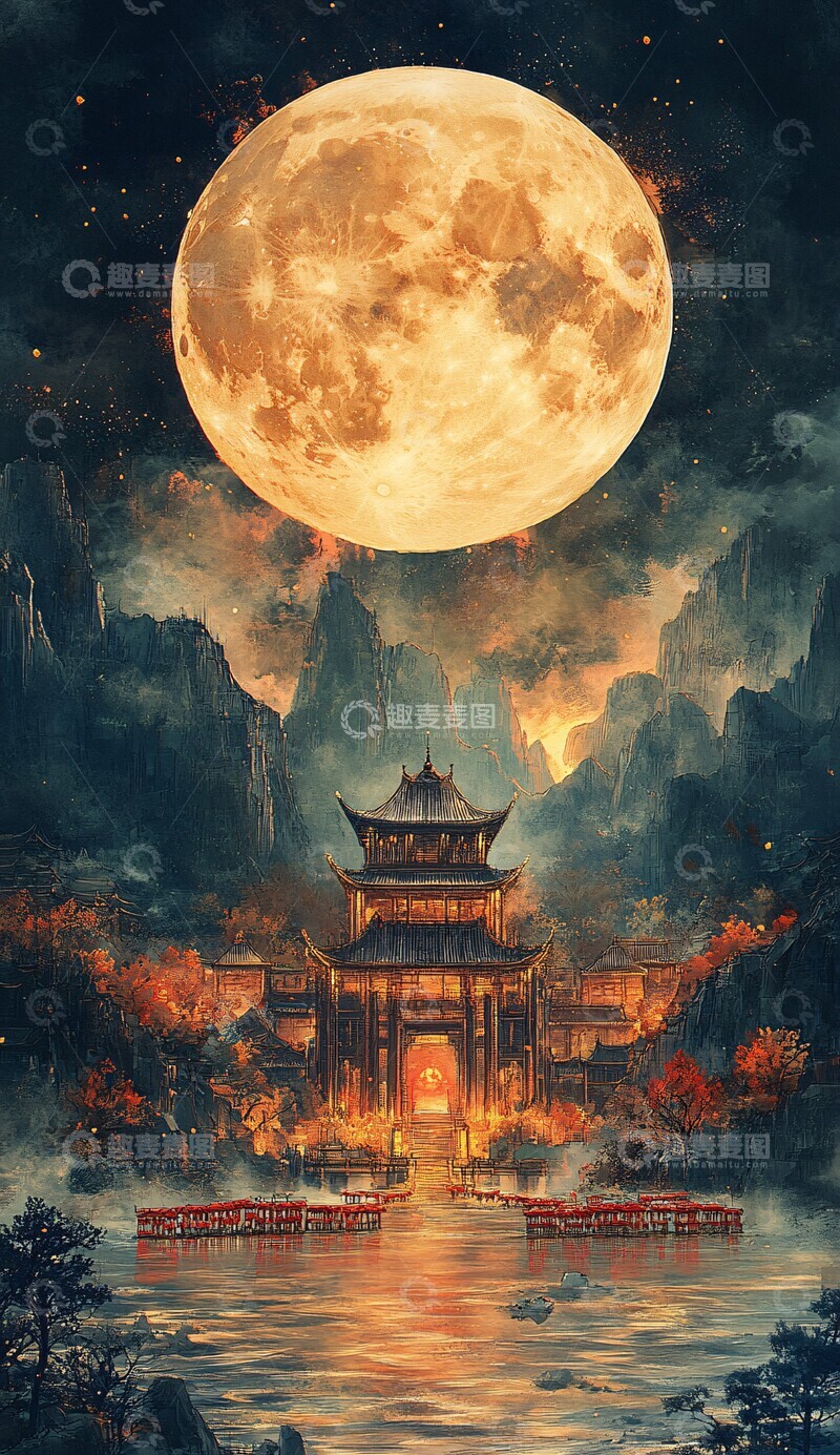 高清大图下载【趣麦麦图】月映湖畔古刹行2