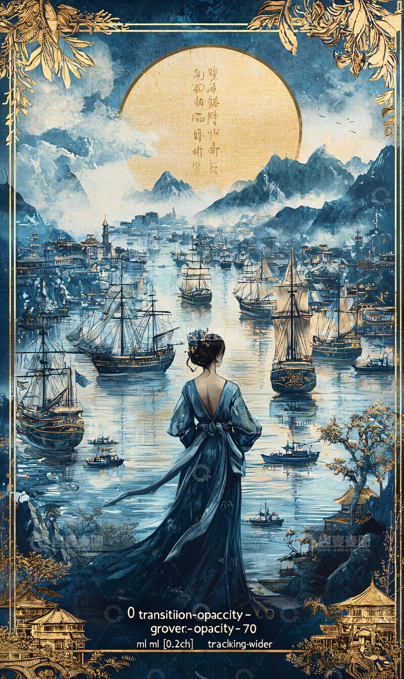 高清大图下载【趣麦麦图】古桥少女古桥少女山水