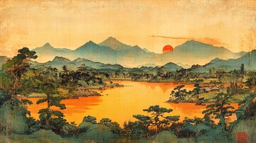 浮世绘山水图
