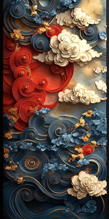 祥云螺旋波纸雕1