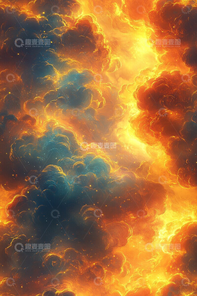 高清大图下载【趣麦麦图】祥云龙纹梦幻天光1
